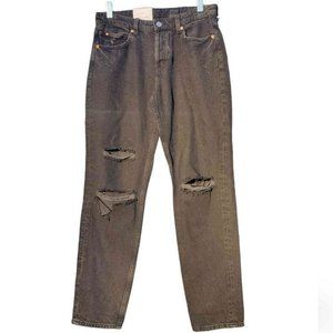 NWT H&M Women's Black Distressed Boyfriend Jeans